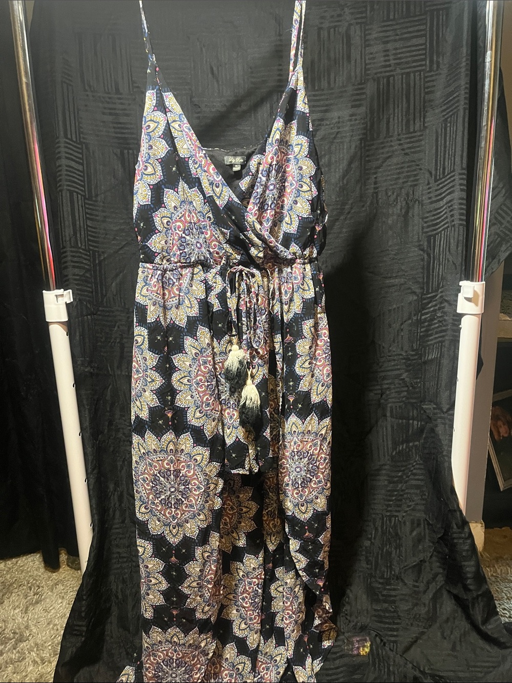 Lily Rose Black Floral Medallion Maxi Skort